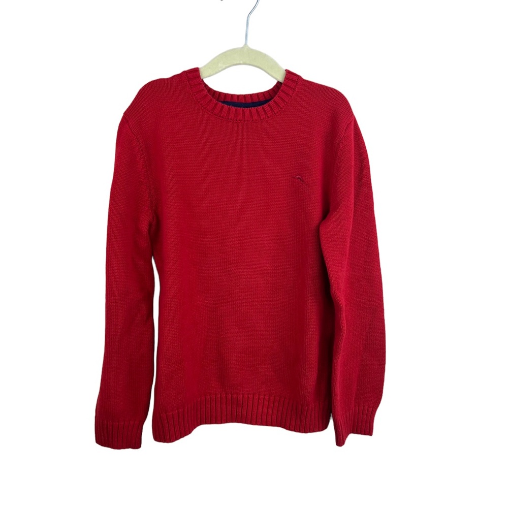 Tommy Bahama 100% Cotton red knit sweater size small